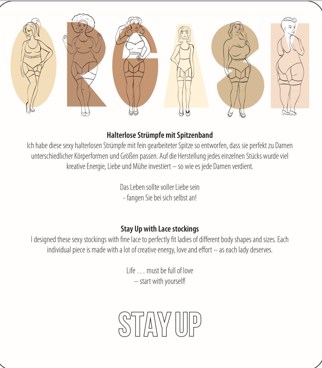 Stay - Up Stockings with Lace – Back Seam Contrast - OrGasm