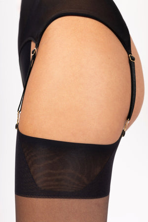 Black Garter Stockings - luxury by Orgasm Fashion, designed in Germany
