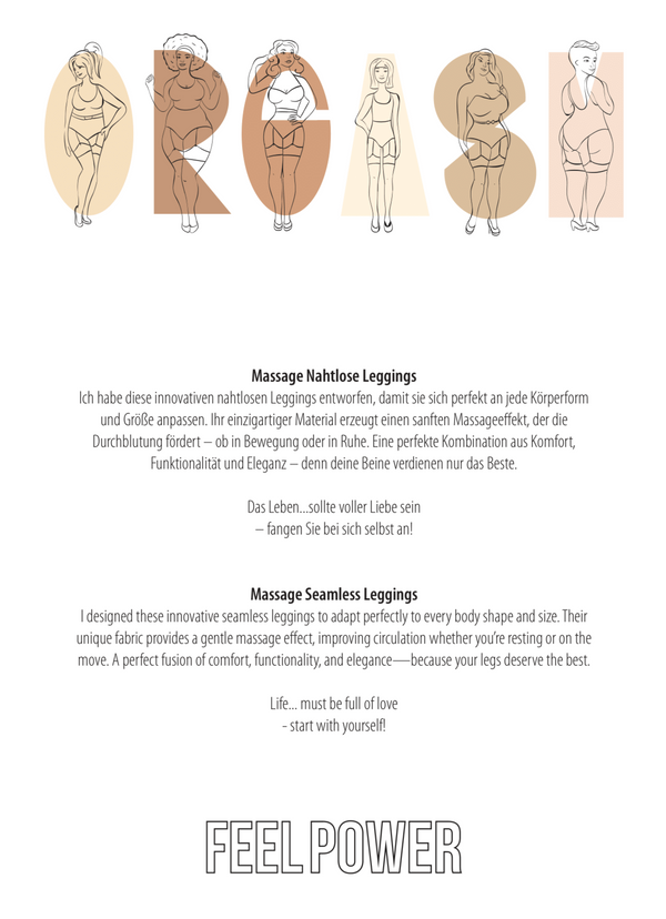 Massage Seamless Leggings Black - luxury by Orgasm Fashion, designed in Germany