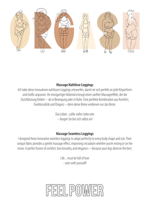 Massage Seamless Leggings Mocha Mousse - luxury by Orgasm Fashion, designed in Germany