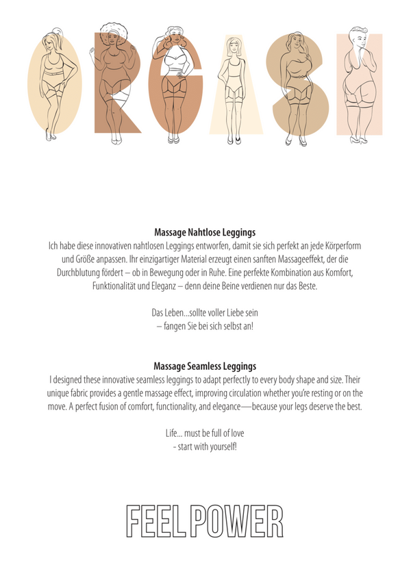 Massage Seamless Leggings Mocha Mousse - luxury by Orgasm Fashion, designed in Germany