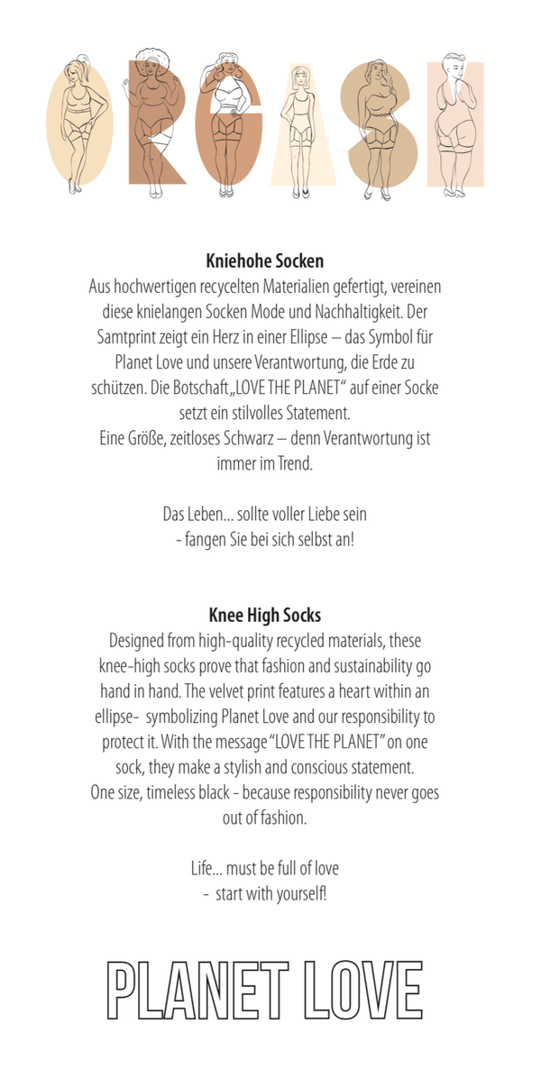 Recycled High Knee Socks - luxury by Orgasm Fashion, designed in Germany