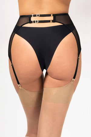 Seamless Garter Suspender Belt Black – Ultimate Comfort - luxury by Orgasm Fashion, designed in Germany