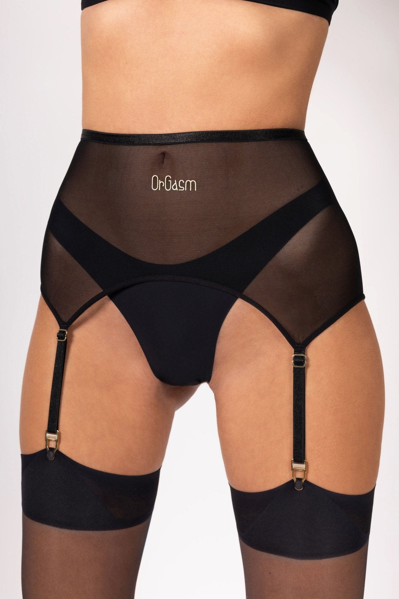 Seamless Garter Suspender Belt Black – Ultimate Comfort - luxury by Orgasm Fashion, designed in Germany